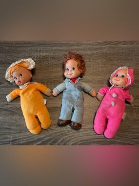 Vintage Lot Of 3 1970's Mattel Baby Beans 11” Dolls